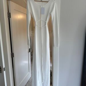 Helsa Niall Deep V Neck Dress